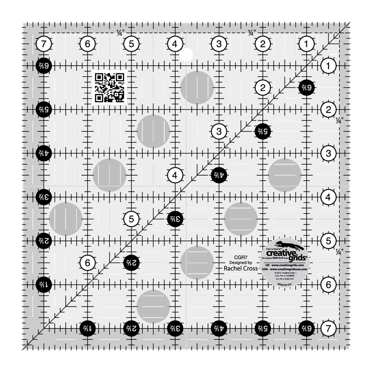 Creative Grids 4-1/2-inch Square Quilt Ruler CGR4 