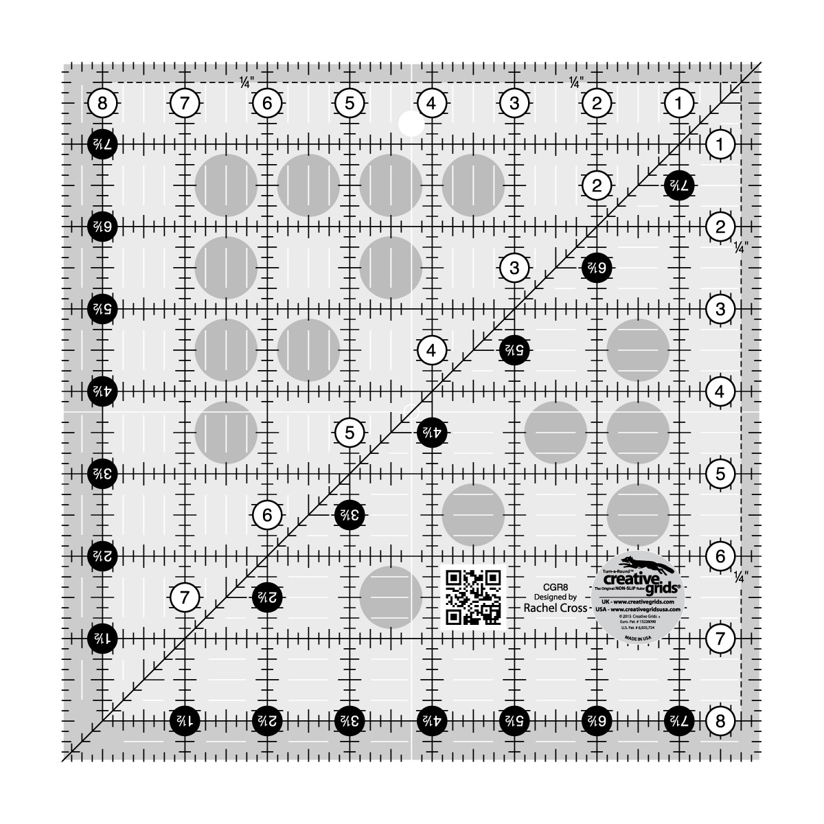 CGR15 Creative Grids Quilt Ruler 15-1/2in Square 