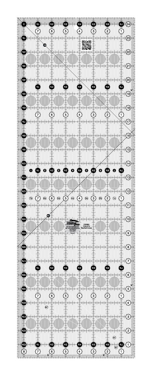 Squadra Per Quilting Creative Grids 4.5 Pollici CGR4 - Con Impugnature E Angoli 30/45/60 Gradi