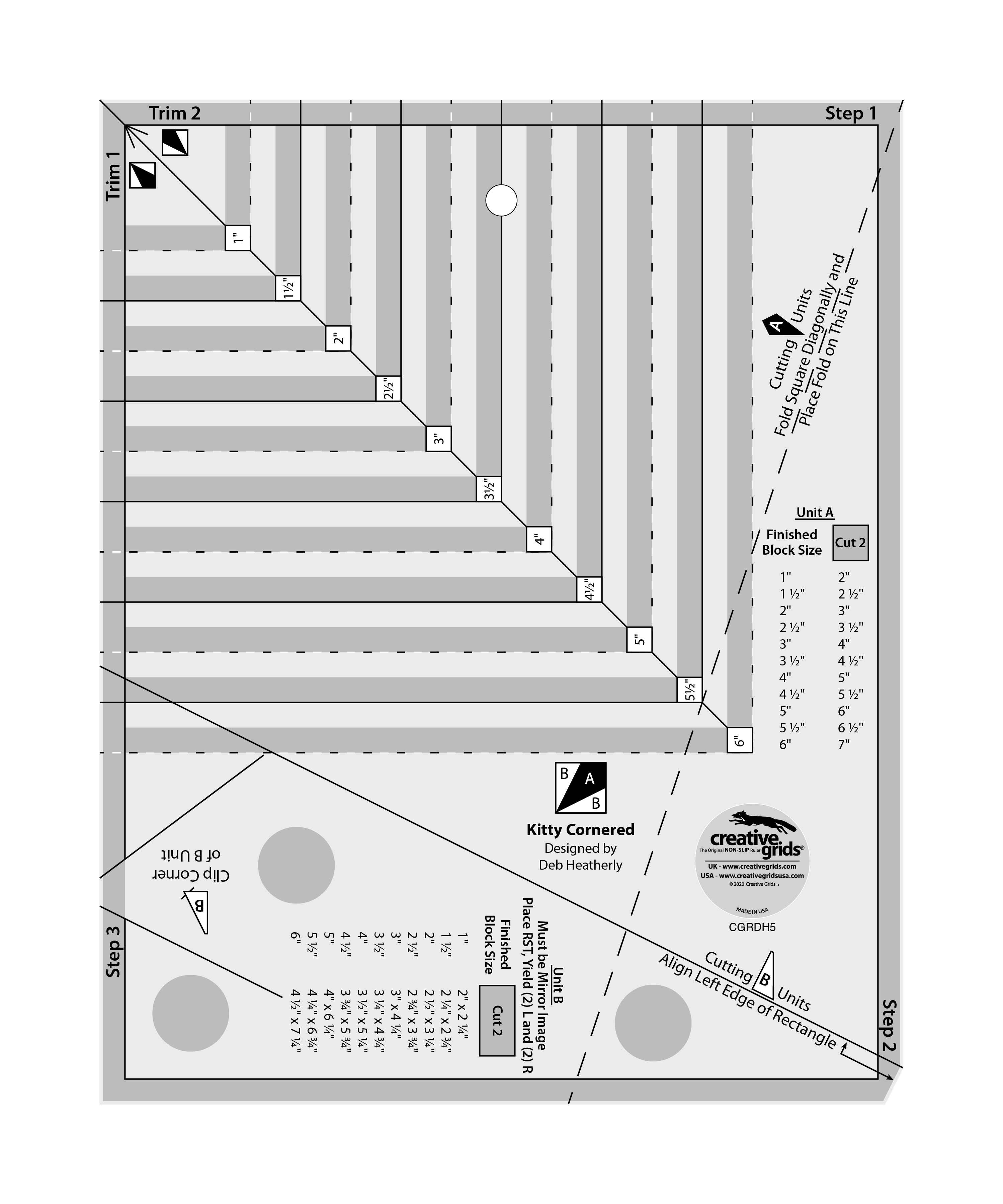 Creative Grids Kitty Cornered Ruler By Heatherly Deb