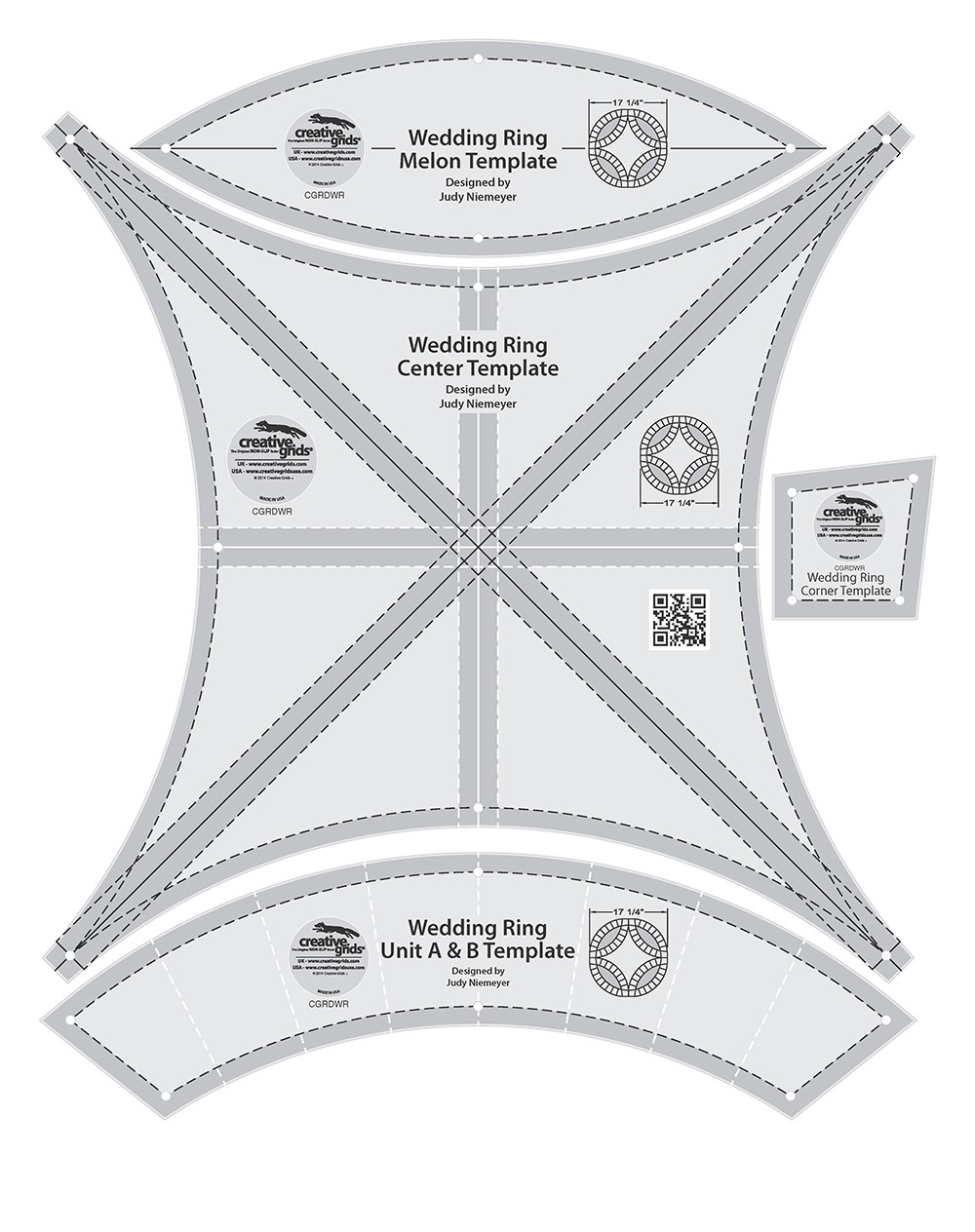 creative grids double wedding ring templates quilt ruler by niemeyer judy