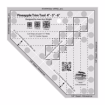 Creative Grids Quilt Ruler Pineapple Trim Tool Mini