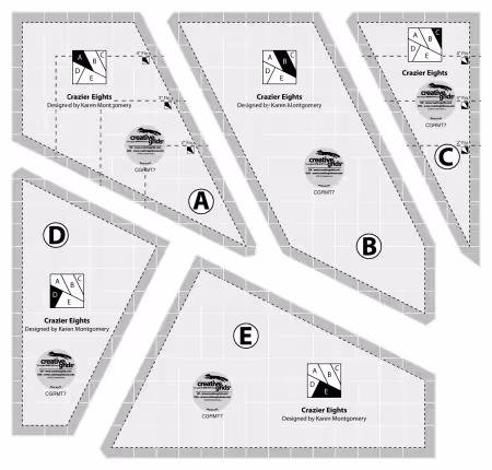 Creative Grids Quilt Ruler Crazier Eights Templates