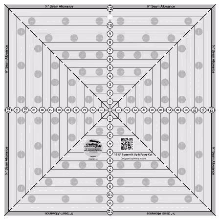 Creative Grids Quilt Ruler 12-1/2in Square It Up or Fussy Cut Square