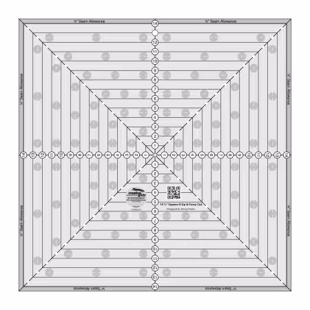 Creative Grids Quilt Ruler 14-1/2in Square It Up or Fussy Cut Square