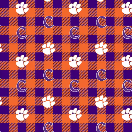 NCAA Clemson Buffalo Plaid Fleece