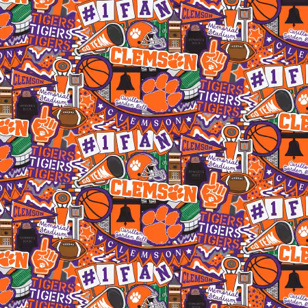 NCAA-Clemson Doodle Allover cotton