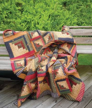 Country Log Cabin Rag Quilt