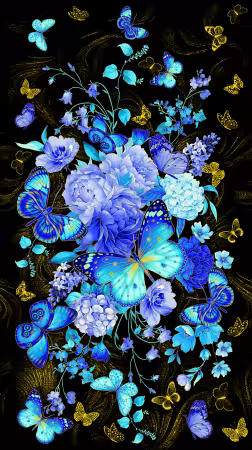 Black Metallic Butterfly Panel 24in