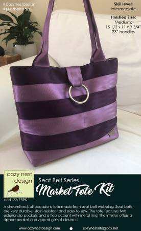 Market Tote Seat Belt Bag Kit in Aubergine & Lilac