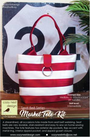 Market Tote Seat Belt Bag Kit in Red and White
