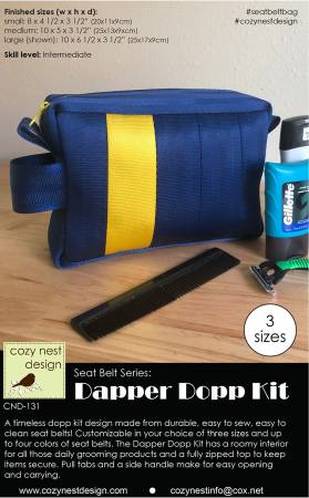 The Dapper Dopp Seat Belt Kit in Navy and Yellow