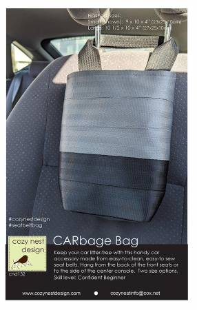 Carbage Seat Belt Vehicle Litter Bag In Grey & Black