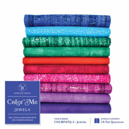 Fat Quarter bundle, Color Me Jewels, 10pcs/bundle