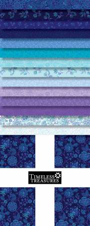 10in Squares, Indigo Garden, 42pcs/bundle