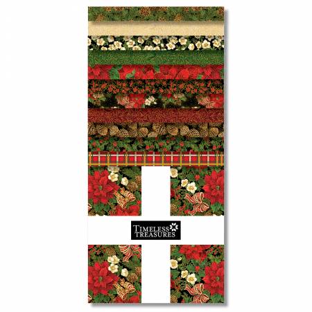 Christmas Joy Metallic 10in Squares, 42pcs, 6 bundles/pack