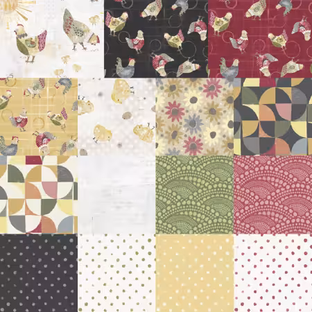 Fat Quarter Chicken Scratch, 16pcs/bundle