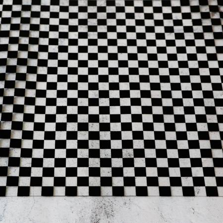 Black Checkerboard Vinyl 5yds
