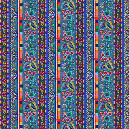 Multi Embroidery Stripe