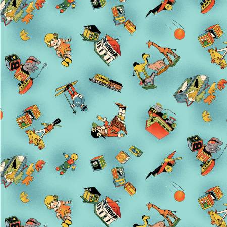 Blue Vintage Toy Story Digitally Printed