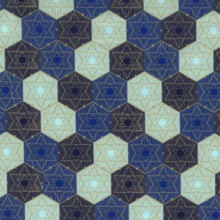 Navy Stars Of David Patchwork