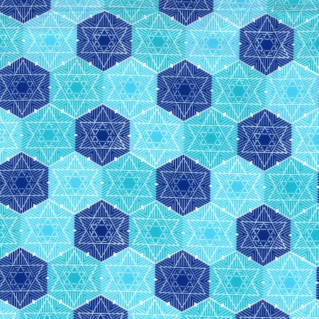 Turquoise Stars Of David Patchwork