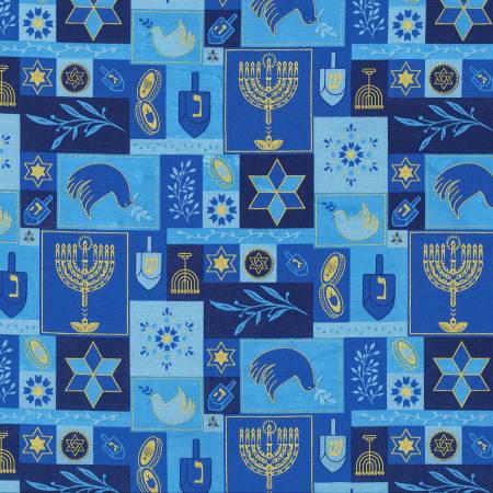 Blue Hanukkah Patchwork