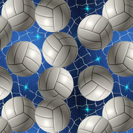 Volleyball Sparkle Digital Plush Minky Fleece