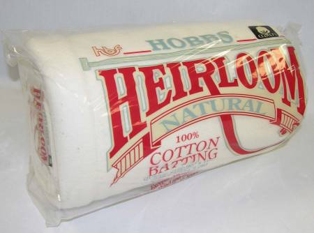 Batting Heirloom Natural Unbleached Cotton 90in x 108in