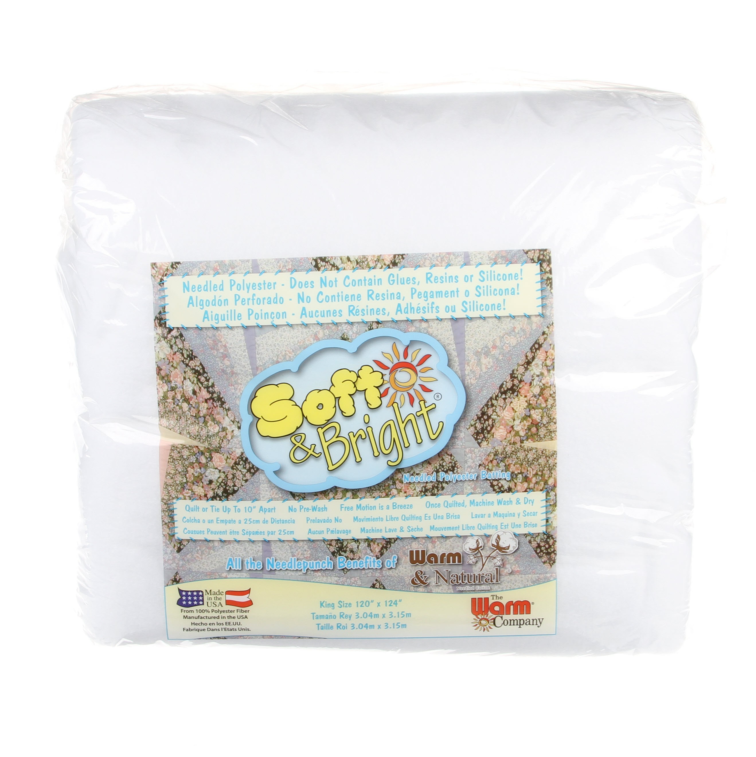 Batting Soft & Bright Polyester 120in x 124in