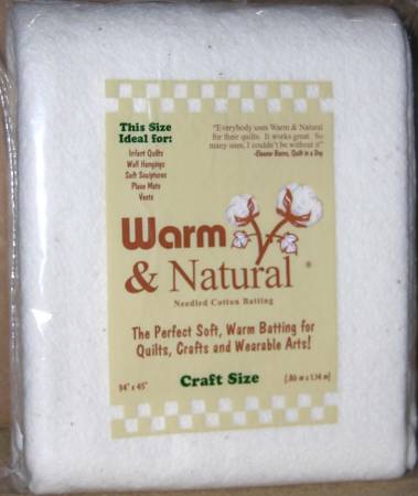 Batting Warm & Natural Cotton 34in x 45in