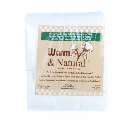 Batting Warm & Natural Cotton 72in x 90in