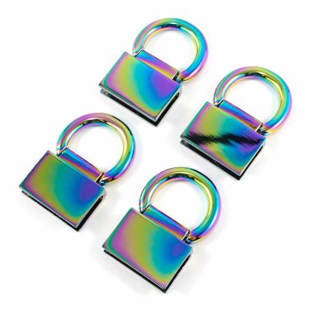 Edge Connector Strap Anchors in Iridescent Rainbow