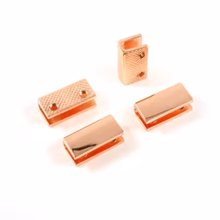 Strap End Caps Rectangle 3/4in wide 4pk Copper