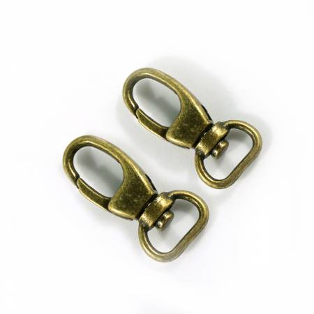 Swivel Snap Hooks (2pk) 1/2in (12mm) - Antique Brass