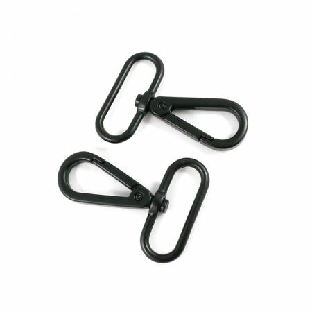 Flat Swivel Snap Hooks 2pk 1-1/2in 32mm Matte Black