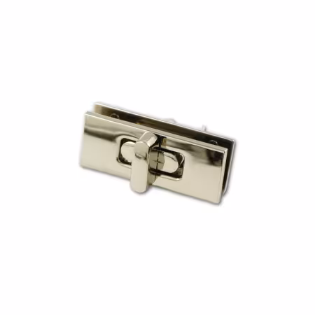 Wide Rectangular Bag Lock Nickel