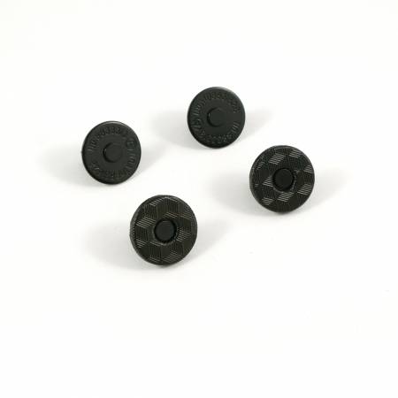 Magnetic Snap Closures 9/16in 14mm Slim in Matte Black 2pk