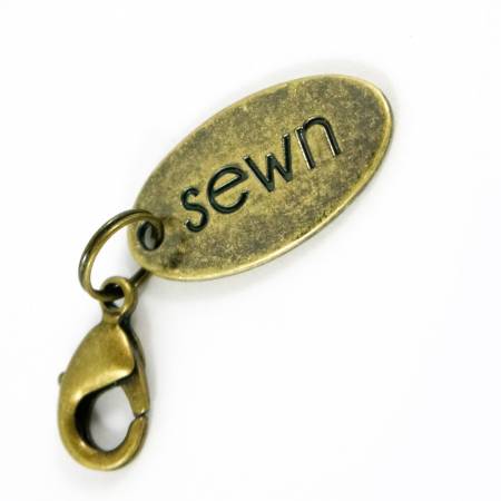 Zipper Pull Sewn Antique Brass