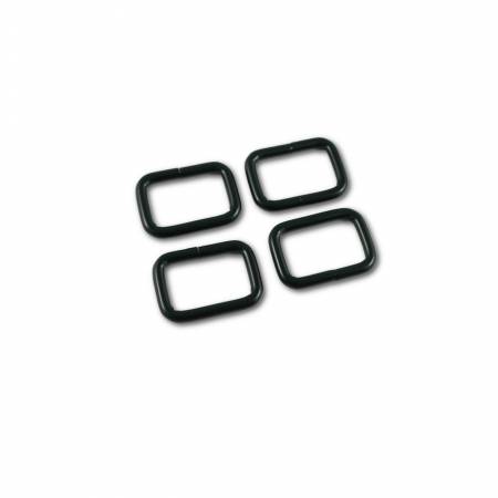 Rectangular Rings for 3/4in Straps Matte Black 4pk