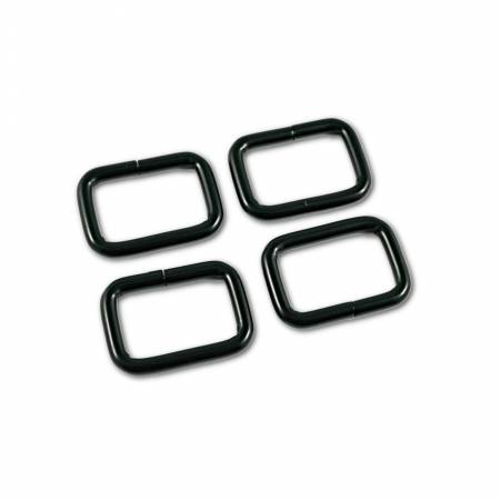 Rectangular Rings for 1in Straps Matte Black 4pk