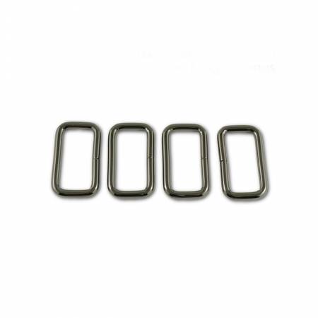 Rectangular Rings for 1-1/4in Straps Gunmetal 4pk