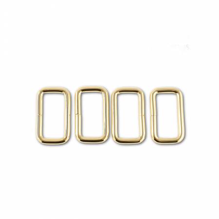 Rectangular Rings for 1-1/4in Straps Gold 4pk