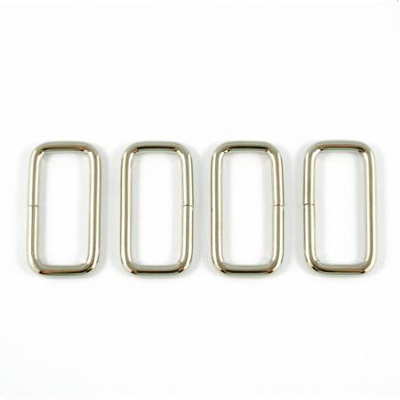 Rectangular Rings for 1-1/4in Straps Nickel 4pk