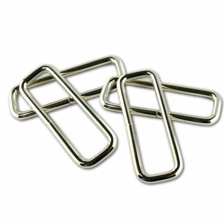 Rectangular Rings for 2in Straps Nickel 4pk