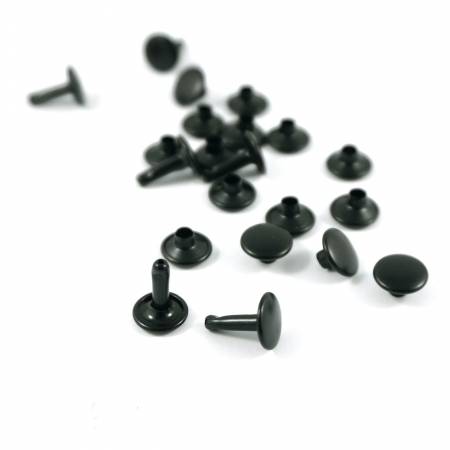 Double Cap Rivets Large 9mm Cap x 10mm Post 50pk Matte Black