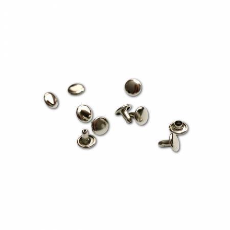 Double Cap Rivets Small 8mm Cap x 6mm Post 50pk Nickel Finish