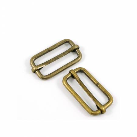 Adjustable Strap Sliders for 1-1/4in Straps Antique Brass 2pk