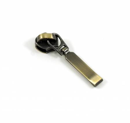 #3 Emmaline Rectangular Zipper Slide 10pk Antique Brass