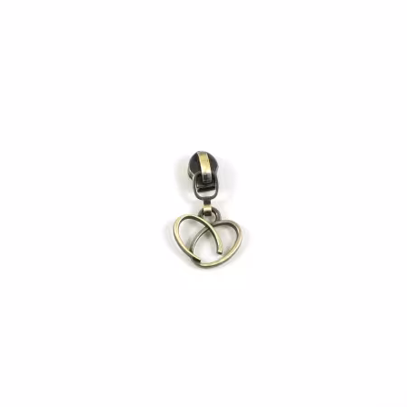 #3 Emmaline HEART Slider with Pull 10pk Antique Brass